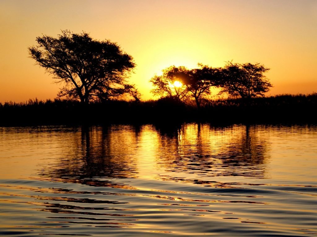 Sonnenuntergang am Chobe - Botswana