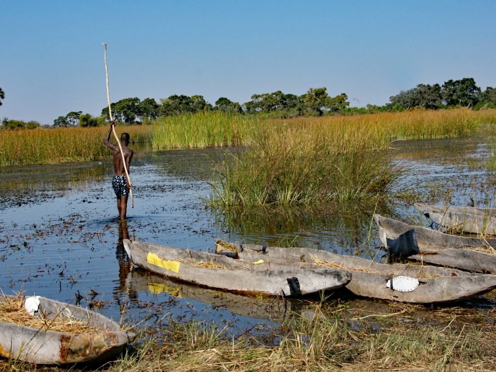 Boote im Okavangodelta - Botswana